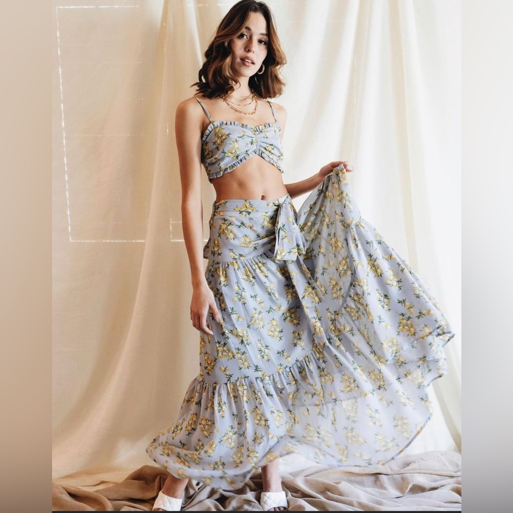 Lilyful Lemonade Maxi Skirt Set - S Light Blue